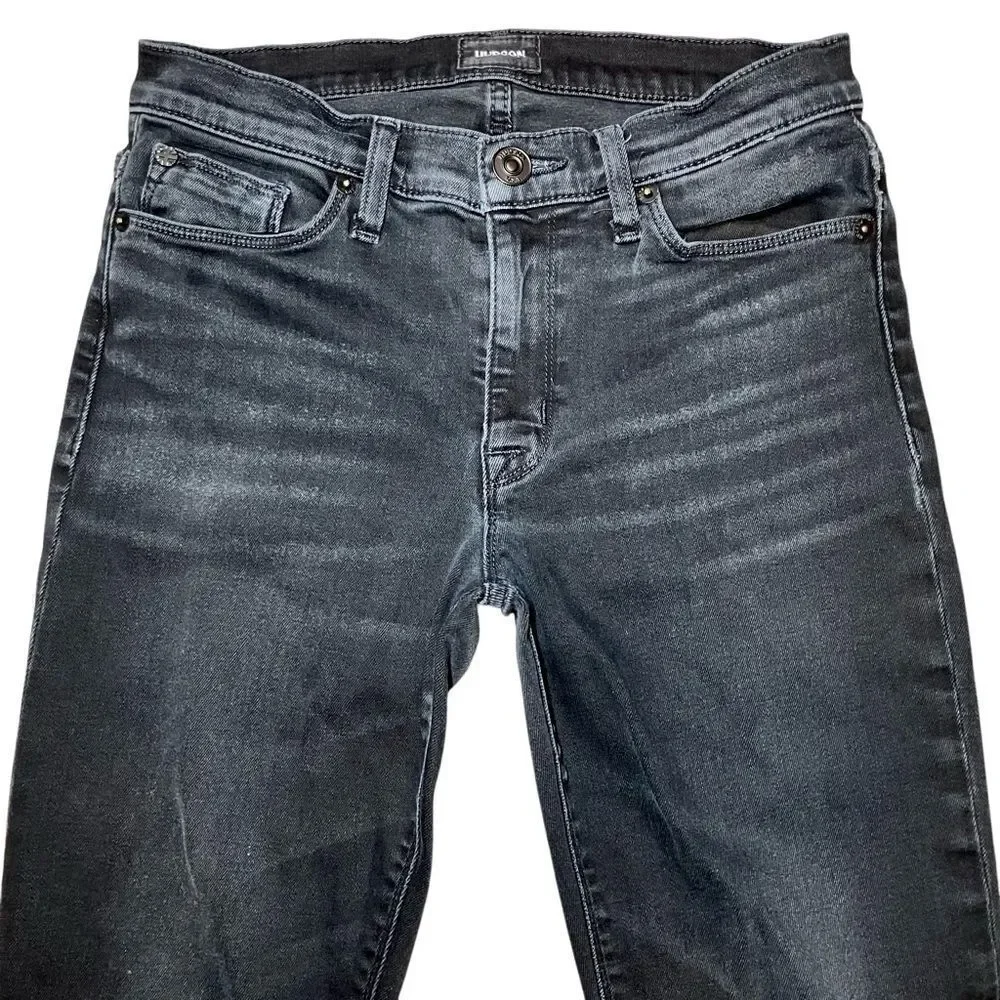 Hudson Jeans Nico Mid Rise Super Skinny Jeans in Faded Black Wash Women’s 27